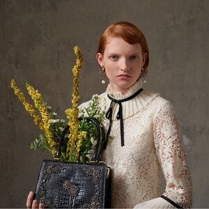 ERDEM x H&M Limited Edition Victorian Lace Blouse w/ Pleated Ruffle Collar